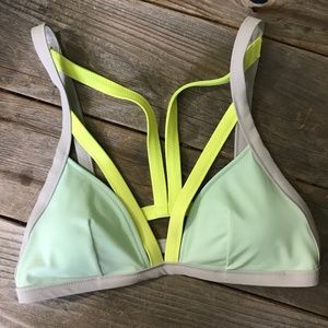 Victoria's Secret Swim - Victorias Secret Padded Green Yellow Bikini Top M Victoria's Secret Swim - Victorias Secret Padded Green Yellow Bikini Top M